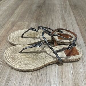 Tory Burch Emmy metallic spadrilles sandals good co size 7